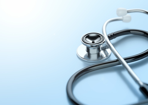 Healthcare Stethoscope Blue Background Medical