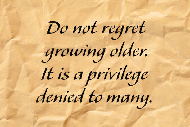 istock Do Not Regret Growing Older Positive Aging Quote 1129706997
