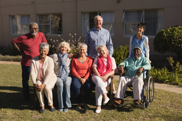 istock Senior people posing in the park 1129714253