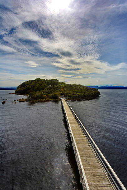 Sarah Island, historic penal colony, in Tasmania stock photo