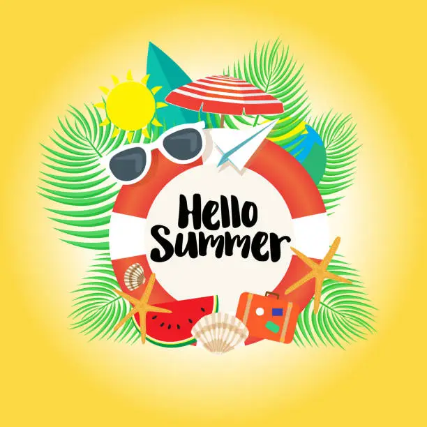 Vector illustration of Summer Holiday Concept Desing