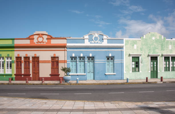 Colonial houses from Olinda city stock photo