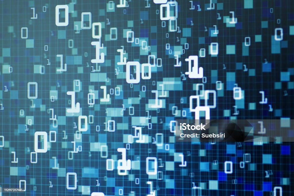 Blue Background Informatics Digital Technology Binary Background Light Blue Digital Data Flowing ...