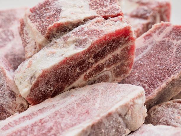 istock frozen beef ribs, Frozen beef meat 1129733237