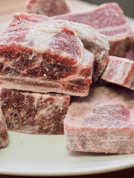 istock frozen beef ribs, Frozen beef meat 1129733271
