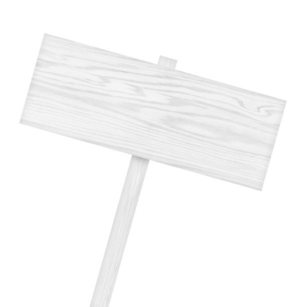 istock Wooden sign isolated on white 1129738055