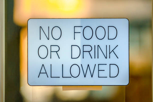 istock No Food Or Drink Allowed on a glass surface 1129741658