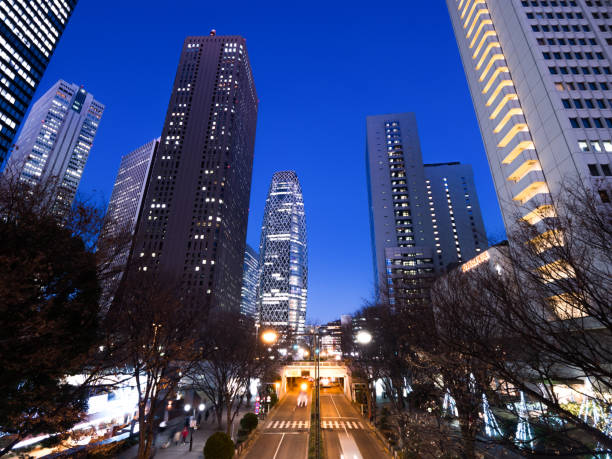 istock Shinjuku skyscraper town in the evening 1129746039