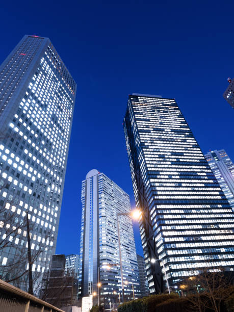 istock Shinjuku skyscraper town in the evening 1129746100