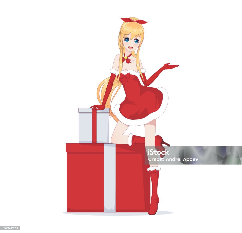 Anime Manga Girl Dressed In Santa Claus Costume Stock Illustration -  Download Image Now - Christmas, Sensuality, Adult - iStock