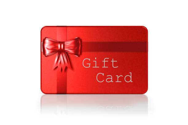 istock Red Gift Card And Red Tied Bow Isolated On White With Clipping Path 1129753987