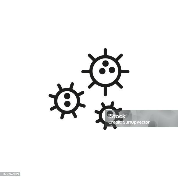 Virus Cells Line Icon Stock Illustration - Download Image Now - Icon Symbol, Cancer - Illness, Flu Virus