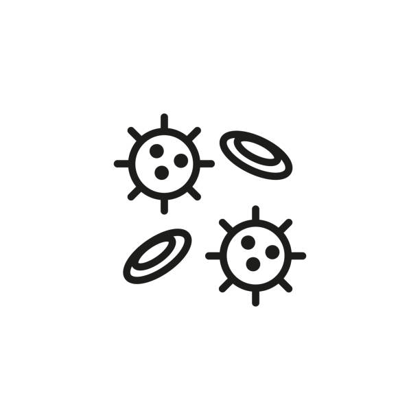 ikona linii wirusów i erytrocytów - rotavirus stock illustrations