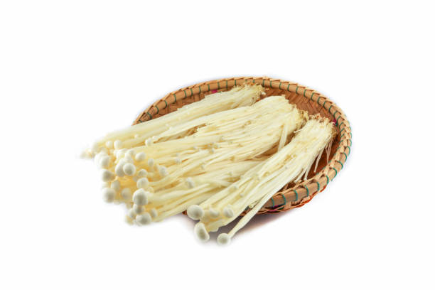 istock Fresh Golden Needle Mushroom isolated on white background / Enoki mushroom 1129762512