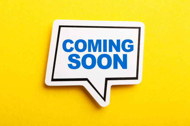 istock Coming Soon Speech Bubble Isolated On Yellow Background 1129764987