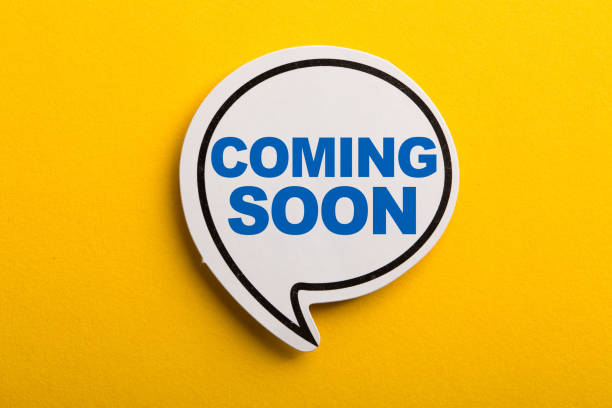 istock Coming Soon Speech Bubble Isolated On Yellow Background 1129764989
