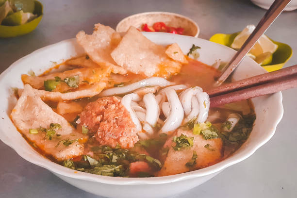 istock Vietnamese dish of grilled pork and noodle 1129769236