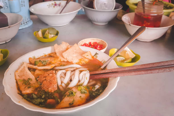 istock Vietnamese dish of grilled pork and noodle 1129769237