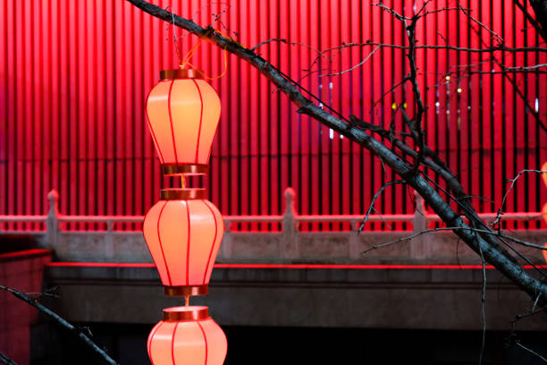 istock Red Lanterns on holiday streets 1129774304