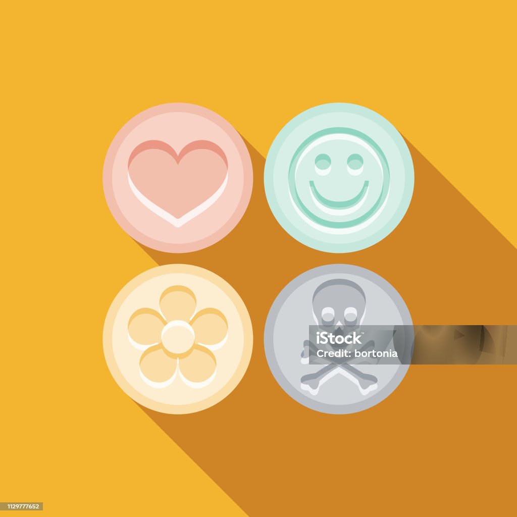 MDMA (Ecstacy) Drug Icon - Royalty-free MDMA arte vetorial