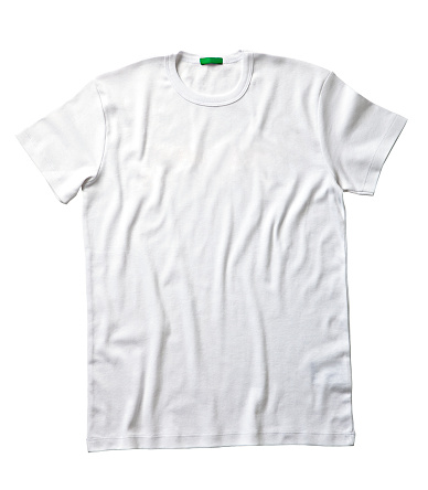 White t-shirt isolated on white background (with clipping path)