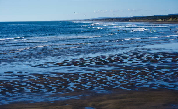 istock View Of Coastline, Patterns In The Sand 1129781774