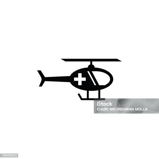 Medical Emergency Helicopter Support Black Stock Illustration - Download Image Now - Helicopter, Icon Symbol, Care