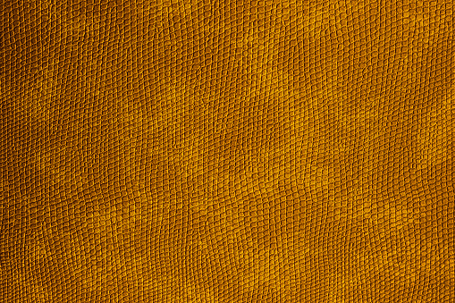 Abstract background of yellow structured patchy skin. Leather yellow background