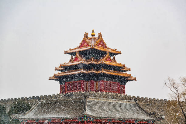 istock Snowbound, Forbidden City turret 1129789088