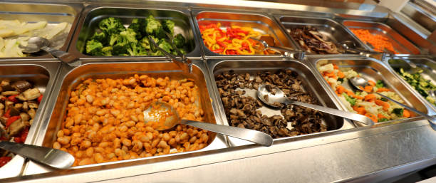 istock self service restaurant with raw and cooked foods 1129792063