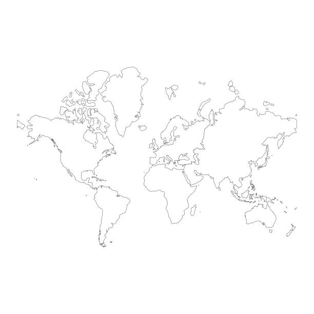 World map continents Vector illustration of a world map with its continents world map outline stock illustrations