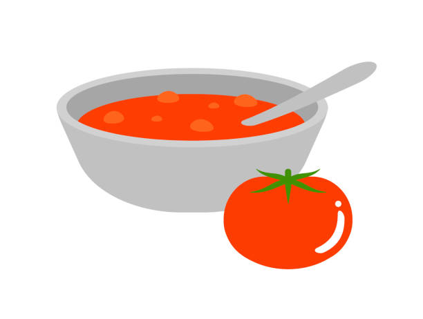 bildbanksillustrationer, clip art samt tecknat material och ikoner med tomatsoppa - tomatsoppa