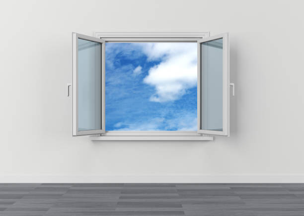 rêve de liberté fenêtre ouverte ciel nuages - open sky cloudscape cloud photos et images de collection