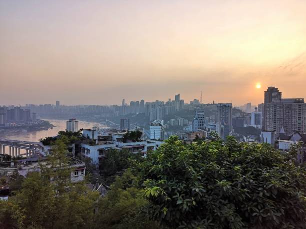 istock Chongqing city at sunset, China 1129802474