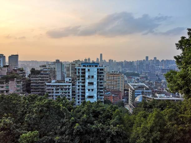 istock Chongqing cityscape at sunset, China 1129802524