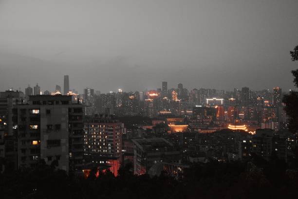 istock Chongqing cityscape by night, China 1129803138