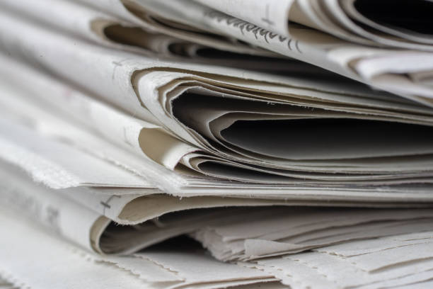 istock Macro shot of a stack of newspapers 1129804955