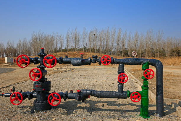 istock Oil pipes and valves 1129806668