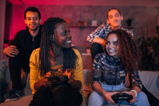 istock Friends playing video games 1129813608