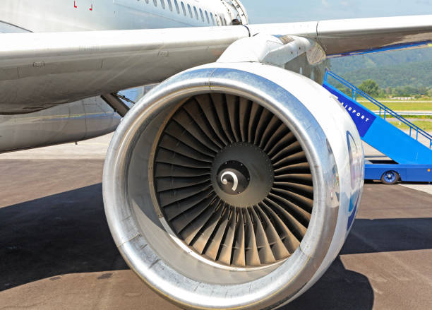 istock Turbine of aircraft engine 1129815859