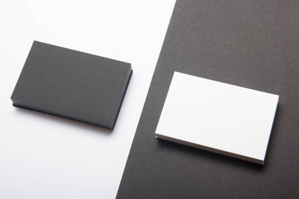 istock Business cards blank. Mockup on color background. Flat Lay. copy space for text 1129816370