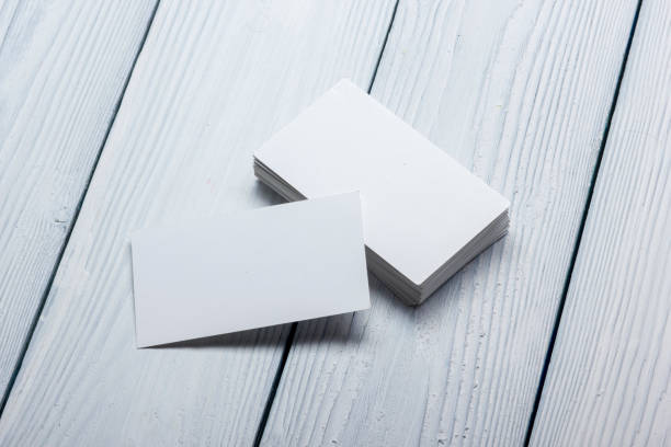 istock Business cards blank. Mockup on color background. Flat Lay. copy space for text 1129816633