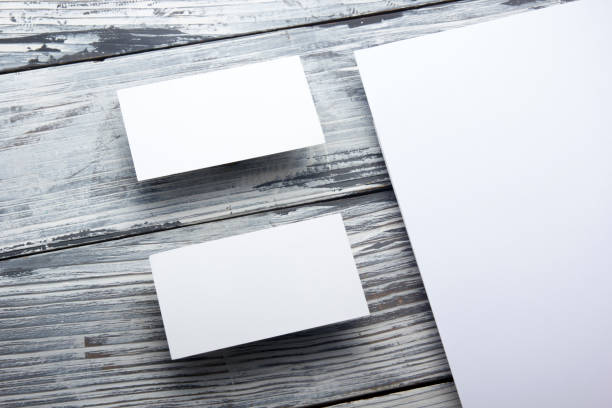 istock Business cards blank. Mockup on color background. Flat Lay. copy space for text 1129816802