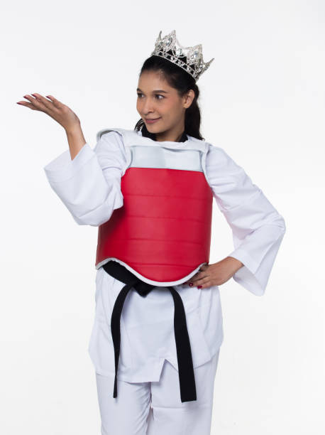 istock Master Black Belt TaeKwonDo Beautiful Woman 1129818092