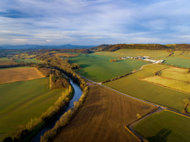 istock Aerial view of the River Usk 1129818835