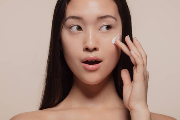 istock Surprised with her beauty regime 1129821304