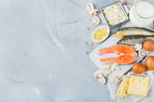 istock Assortment of healthy vitamin d source food 1129821676