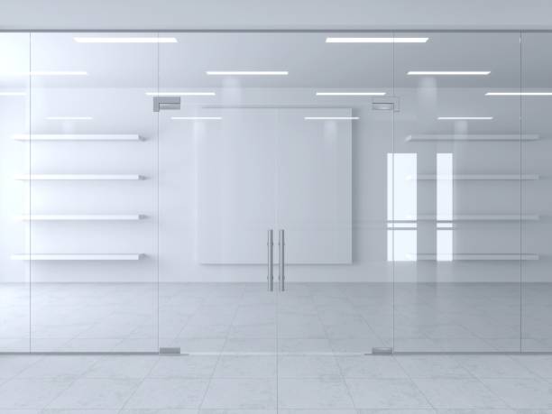 istock Glass partition and doors in hall 1129821715