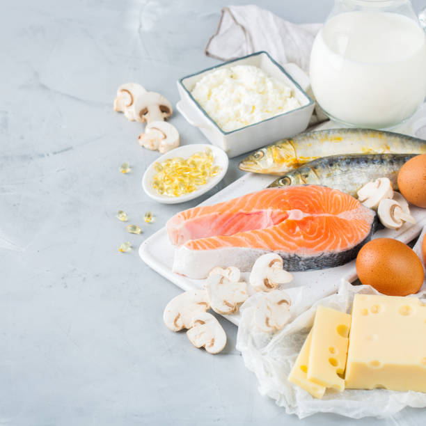 istock Assortment of healthy vitamin d source food 1129821829