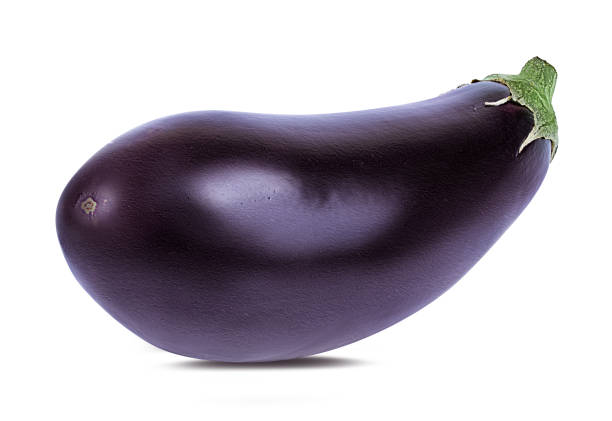 Fresh eggplant isolated on white background  with clipping path